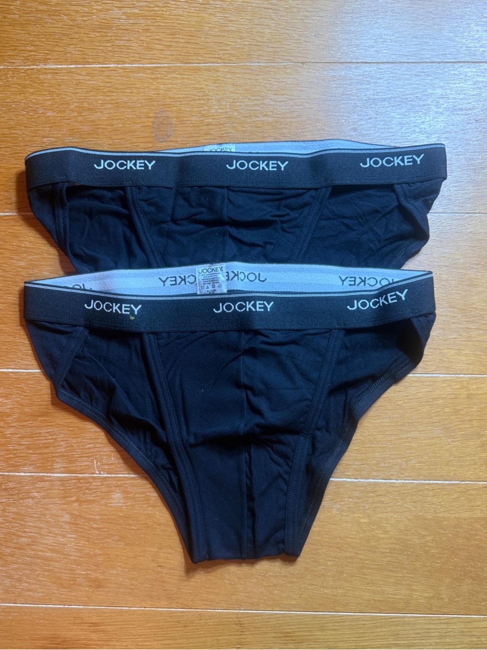 Jockey Elance Black Men's String Bikini Set - (2) Black Waistband Logo XL